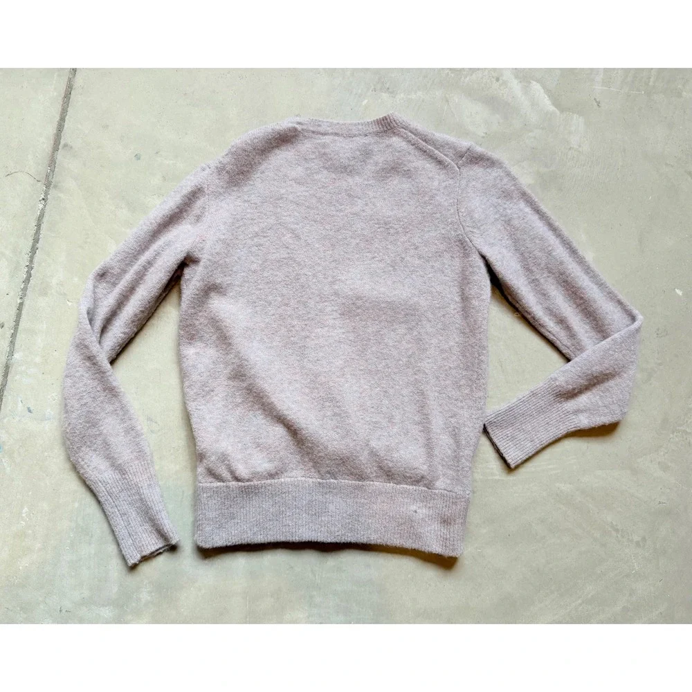 Madewell Womens Surplice Wrap Sweater Heathered Pink Wool‎ Blend V-Neck Pullover
